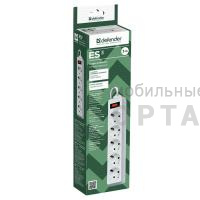 Сетевой фильтр DEFENDER ES, 5 розеток, белый, 3 м. (1/45)