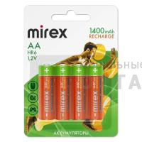 Аккумулятор Ni-MH Mirex HR6 / AA 1400mAh 1,2V 4 шт (4/40/200), ecopack