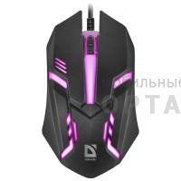 Мышь игровая, DEFENDER Hit MB-550, USB, 7 цветов, 3 кнопки, 1200dpi, черный